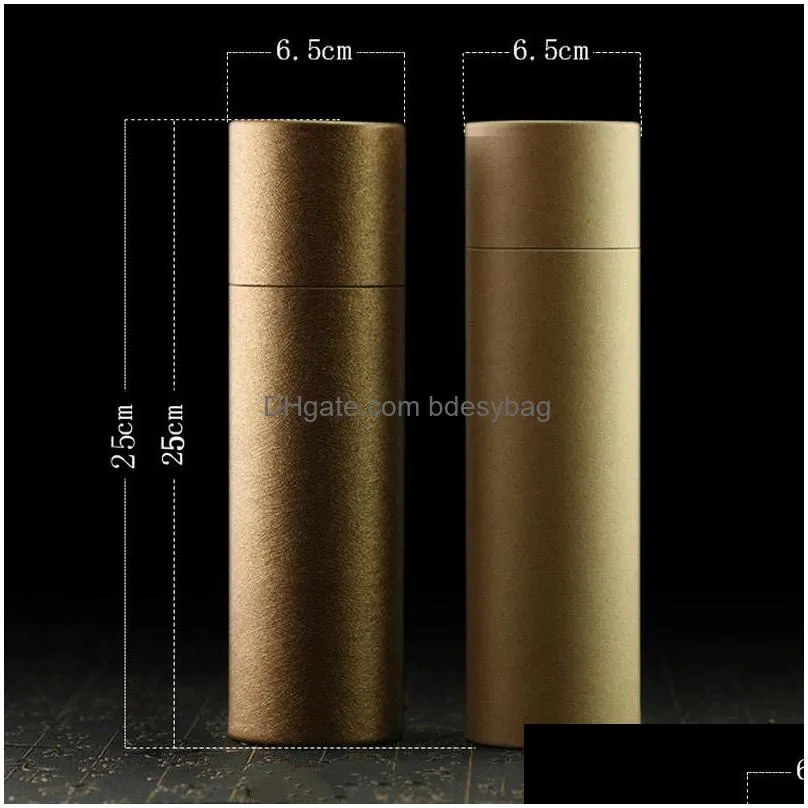 3 colors 250 gram large perfume paper tube packaging joss stick convenient carrying kraft paper incense tube give box lx4184