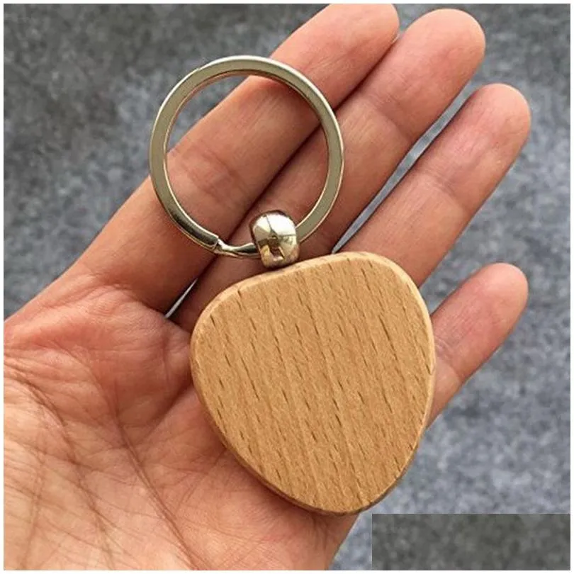 2021 Beech Keychain Party Supplies Spot Blank Solid Wood Keychains Wooden Custom Creative Holiday Small Gift Drop Delivery Dhvwz