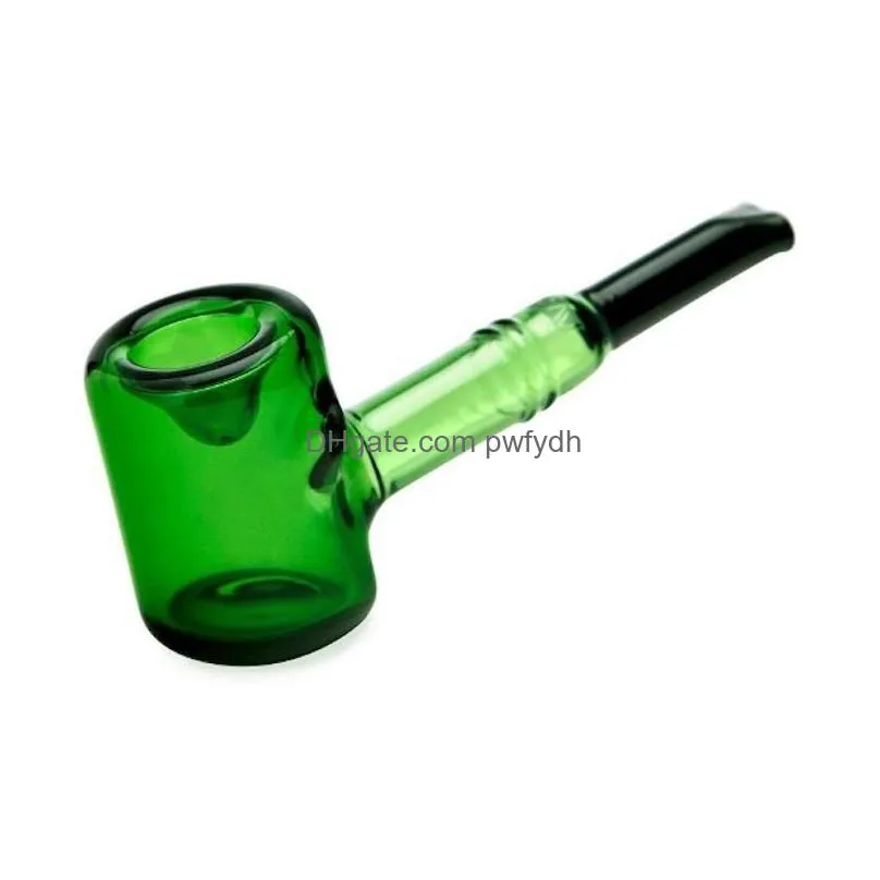 wholesale est thick colorful glass poker tankard sitter sherlock tobacco pipe labs dry herb hand pipe thick colorful glass poker