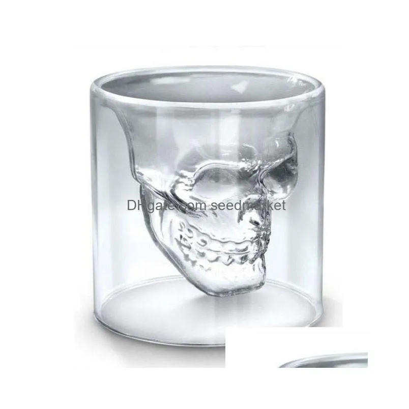 25ml 70ml 150ml 250ml wine cup skull glass s glass beer whiskey halloween decoration creative transparent drinkware drinking glasses