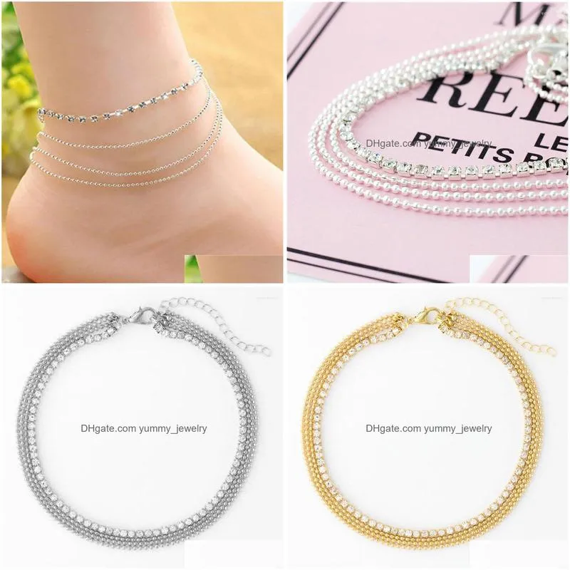 Anklets Anklets 2023 Charming 925 Sier Bracelet Anklet Foot Jewelry Women Ankle Leg Chain Fashion Drop Delivery Jewelry Dhwuw