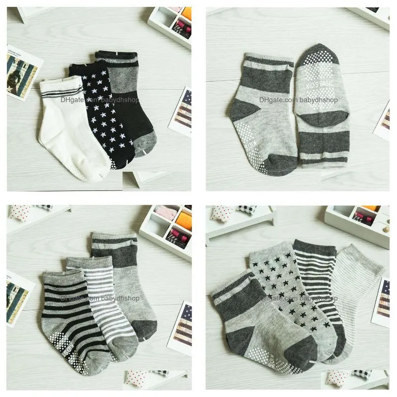 kids socks 12 pairslot baby toddler kid sock boy girl non skid anti slip knit ankle grip socks 221021