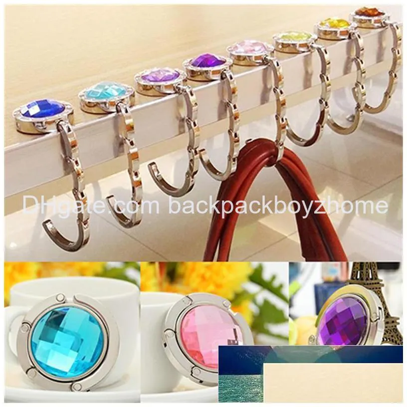 hooks rails portable metal foldable table handbag holder purse hanger convenient hook hang bag round rhinestone holder1 factory price expert design quality