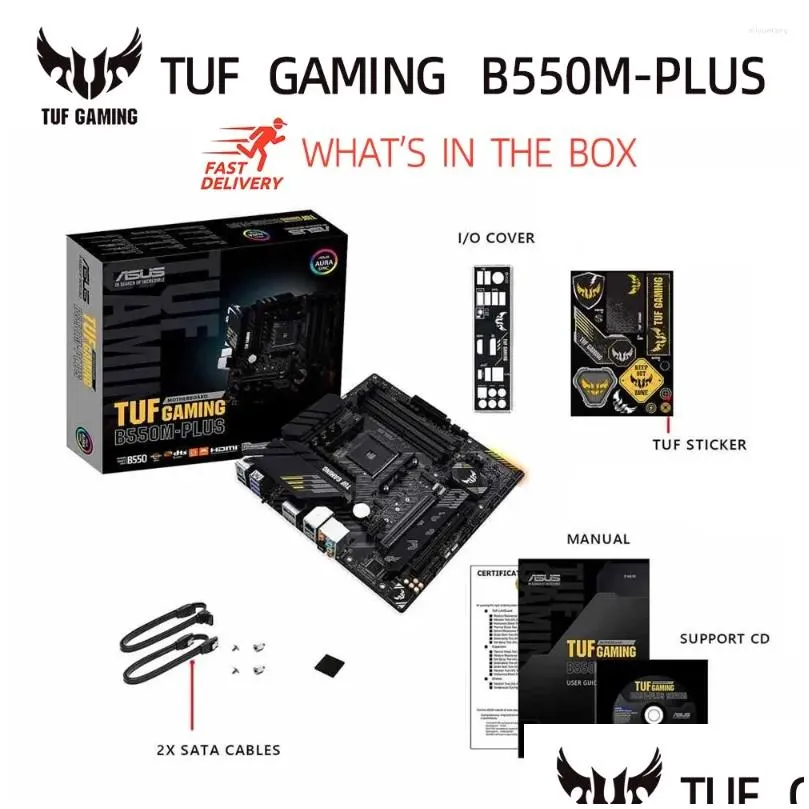 Motherboards AMD TUF GAMING B550M-PLUS DDR4 Motherboard AM4 Mainboard Support Ryzen 5000 3000 Series CPU R5 R7 R9 Kit RGB PCIE4.0