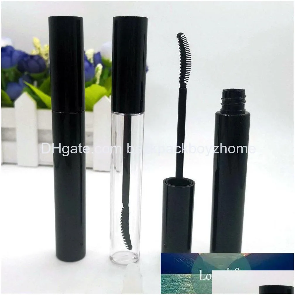 100pcs packing bottles clear black 10ml empty mascara tube container with silicone tip factory price expert design quality latest style original status