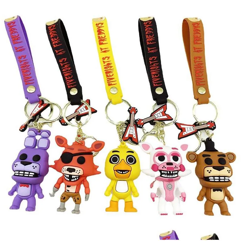 3D Figure Keychains Cartoon Soft Rubber Pvc Halloween Horror Toy Bear Drop Delivery Dhsxb