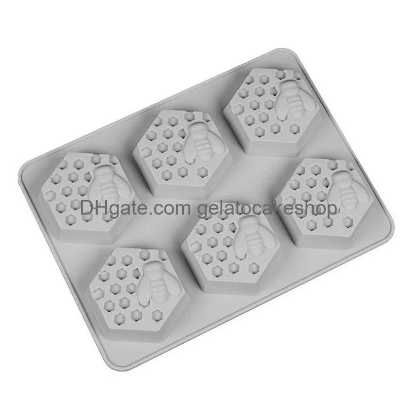 honeycomb mold 6 holes honey bee honeycomb silicone mold diy handmade cake soap mould candle candy chocolate baking moulds