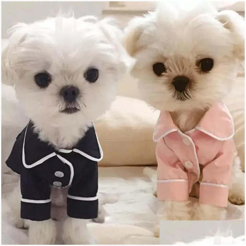 Dog Apparel OIMG Luxury Pajamas Button Solid Homewear Pet Sleepwear Winter Clothes Puppy Cat Shirts For Dogs Pets T-shirts