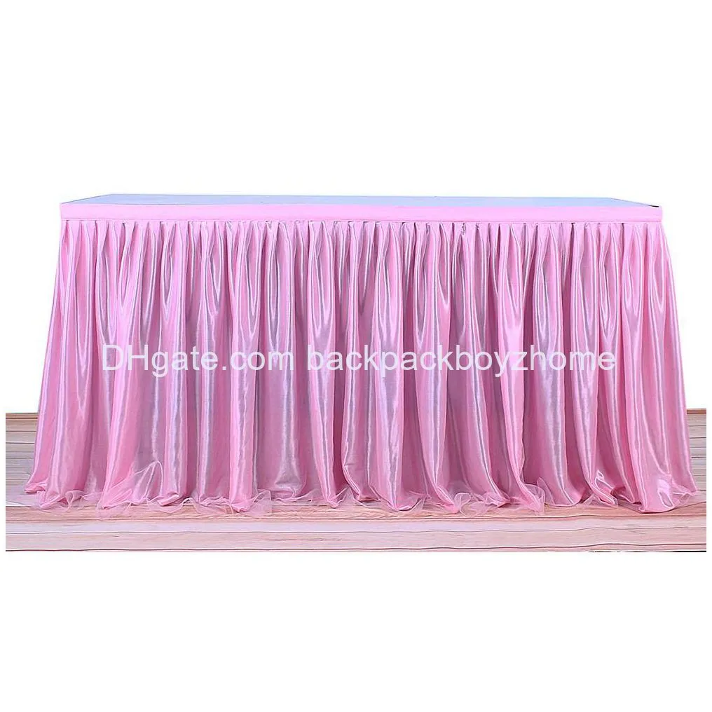 2018 new tulle tutu table skirt tableware cloth for party wedding banquet home decoration wedding table skirting 3 colors