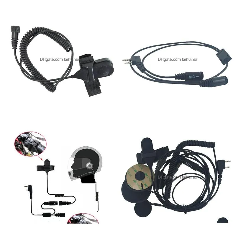 2pin ptt motorcycle helmet headphone earpiece for ksun tyt quansheng baofeng walkie talkie accessories headset