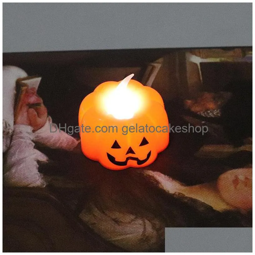 led pumpkin candles lantern pumpkin design durable led night light electronic mini pumpkin lantern for halloween party decoration