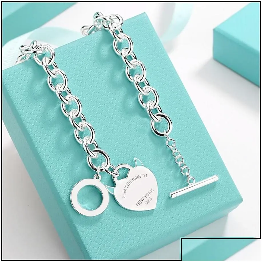 Pendant Necklaces Pendant Necklaces Pin Chain Design Brand Heart Love Necklace Siery For Women Jewelry Gift Drop Delivery 2022 Jewelry Dhz87
