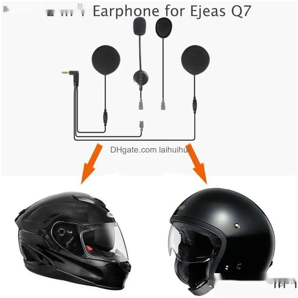 walkie talkie ejeas q7 motorcycle helmet bluetooth headset intercom up to 7 riders wireless interphone v5.1 waterproof handlebar remote quick7
