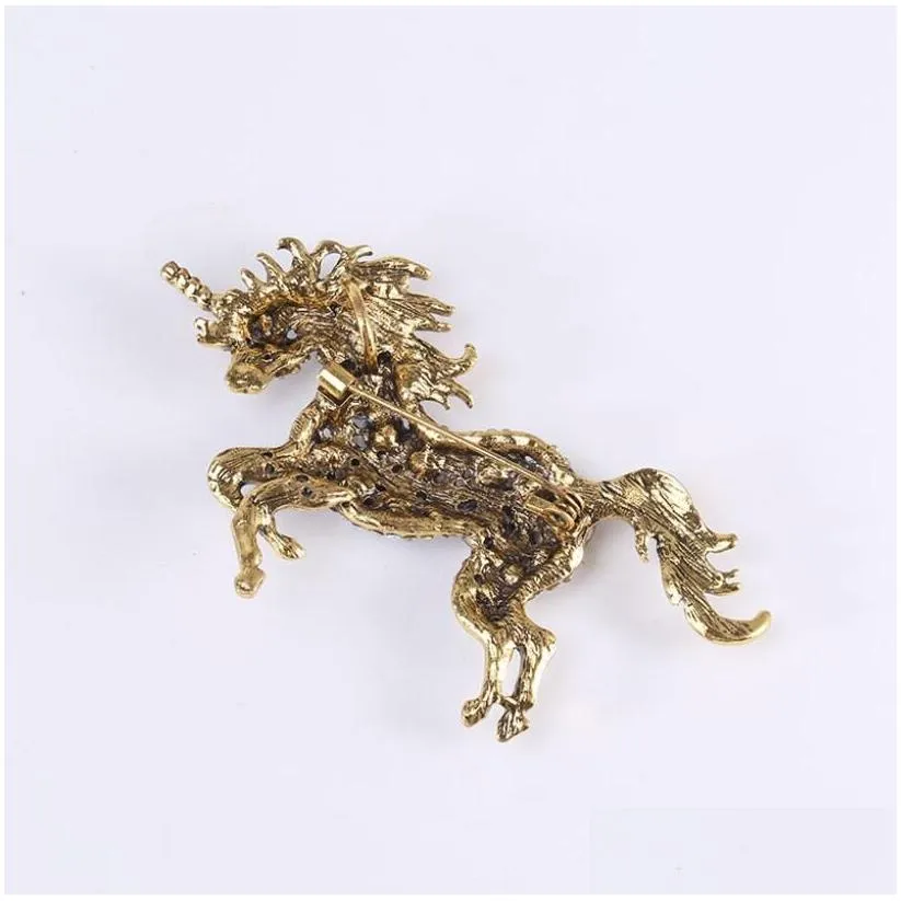 Pins, Brooches Pins Brooches Cindy Xiang Rhinestone Large Dragon For Women Vintage Colorf Zodiac Animal Pin Chinese Feng Winter Access Dhuqe