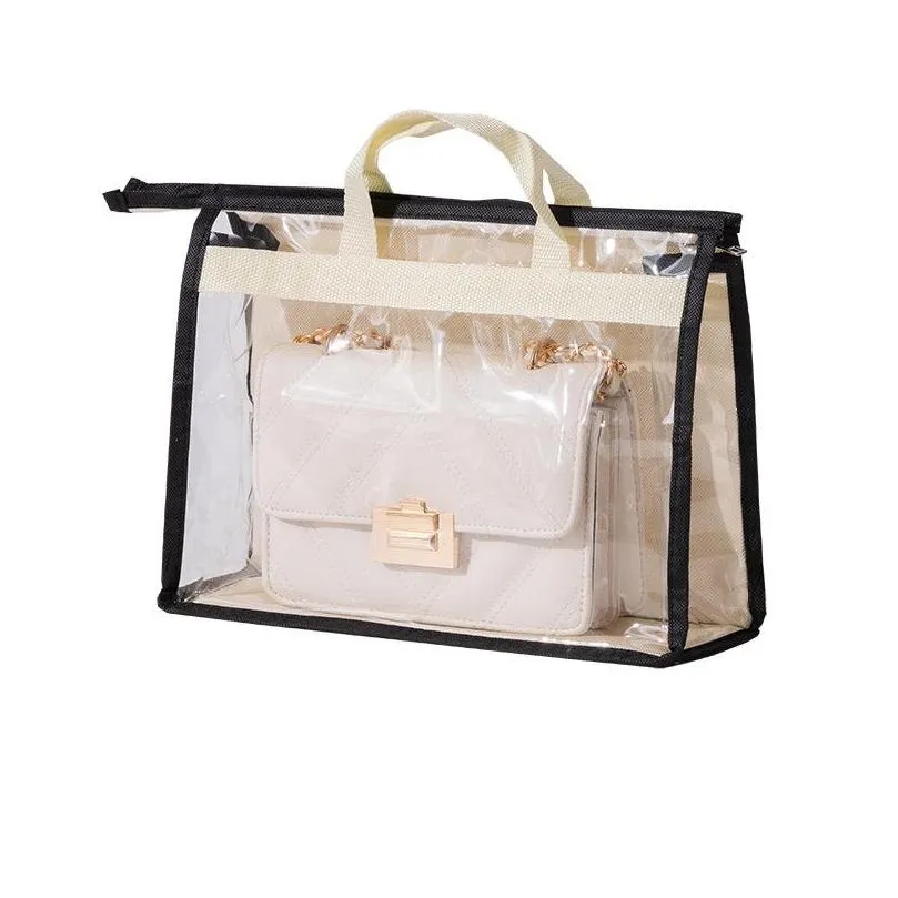 storage bags transparent dust bag clear purse organizer dustproof handbag holder wardrobe closet for clutch shoes 1241 t2
