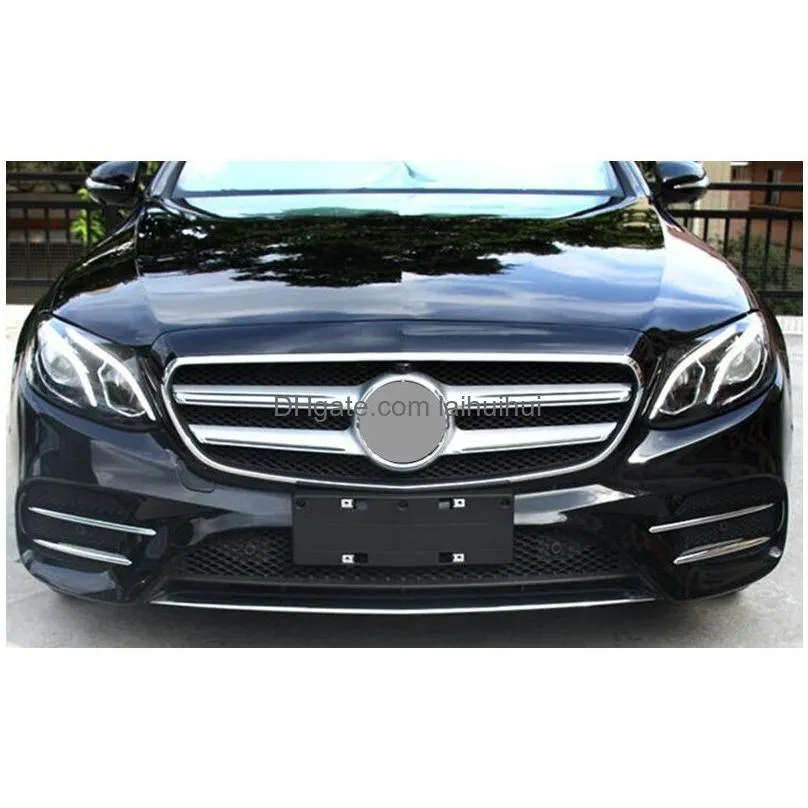 chrome abs front fog lamp frame decoration 3d stickers for mercedes benz e class w213 2016-17 car accessories2073