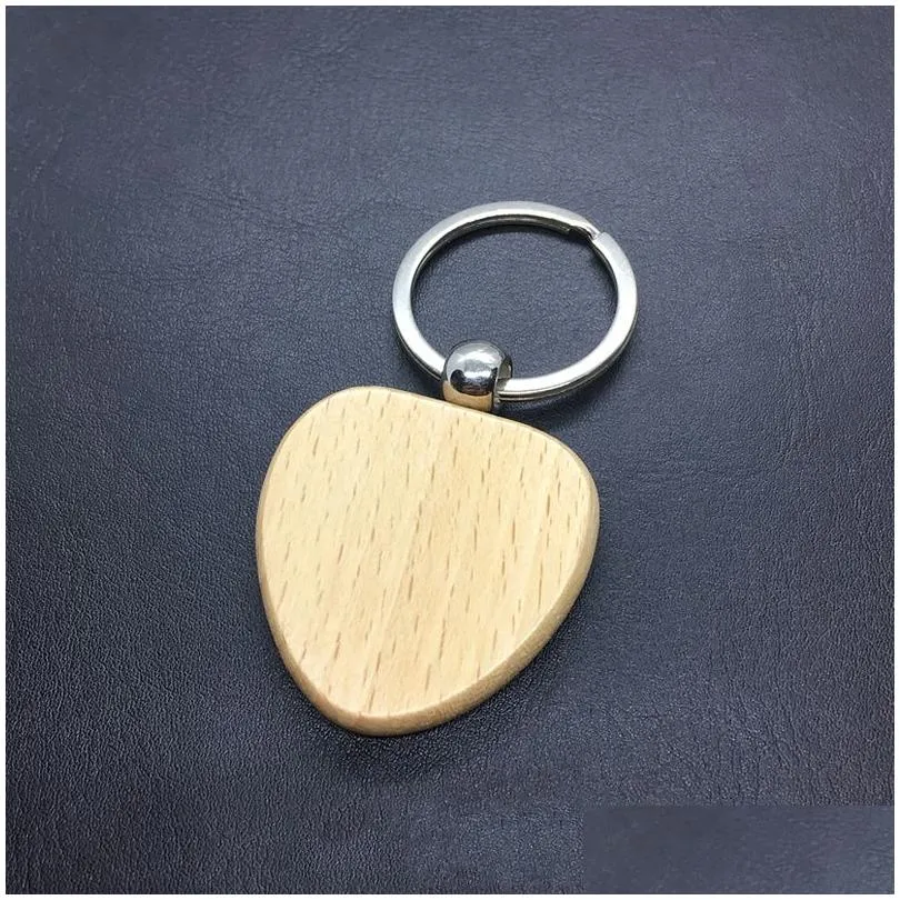 Keychains & Lanyards Keychains Blank Round Rec Heart Wooden Key Chain Diy Customized Wood Keyrings Tags Gifts Accessories Wholesale1 D Dhxrd