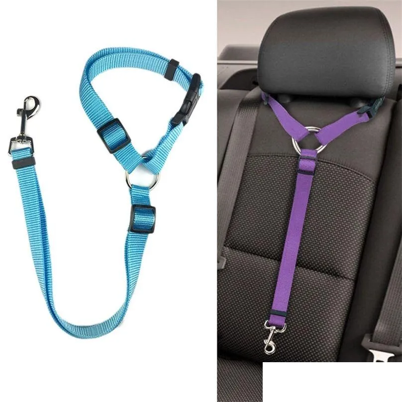 Nylon Seatbelts Safety Pet Car Seat Belt Adjustable Leash Headrest Restraint Harnes Strap for Vehicle Dog Accessories 220624