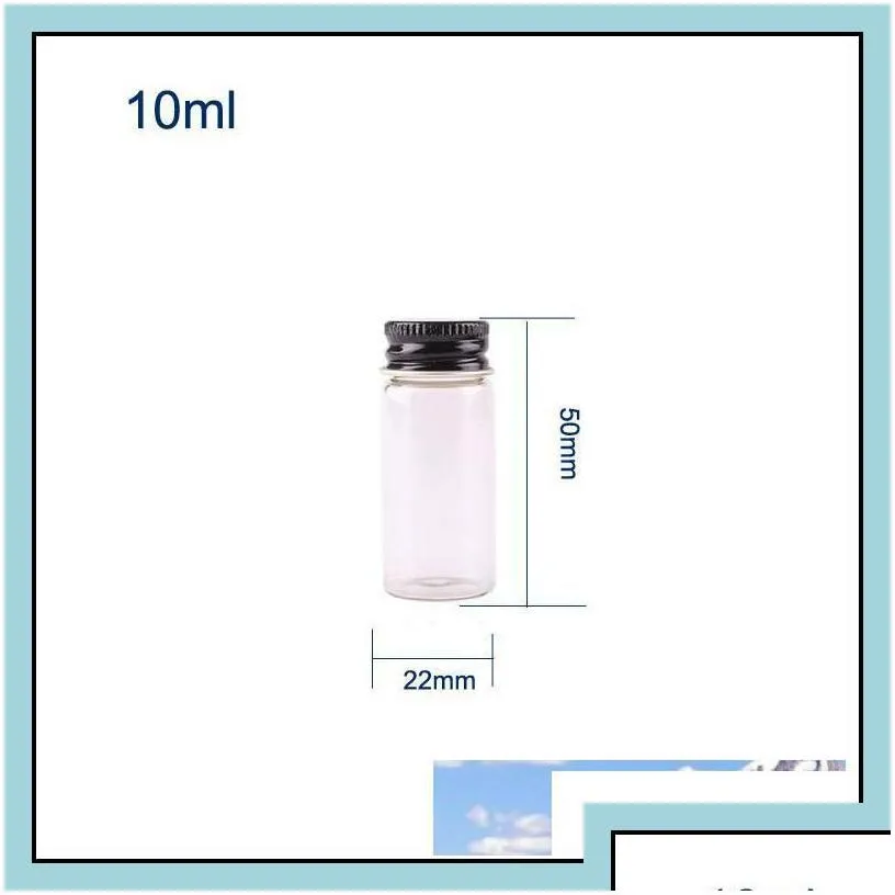 storage bottles jars 50pcs 5ml 6ml 7ml 10ml 14ml clear glass bottle with aluminum cap 1/3oz small vials for  oil use drop