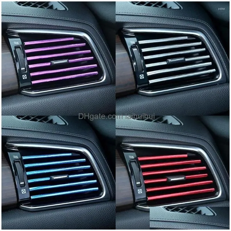 interior decorations 10pcs car accessories diy air conditioner outlet vent grille chrome decoration strip silvery styling dropship