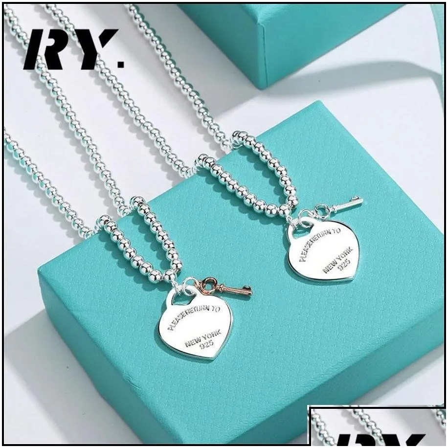 Pendant Necklaces Pendant Necklaces Clavicle Chain Design Brand Heart Love Necklace Gold Sier For Women Jewelry Gift Drop Delivery 2 J Dhvfr