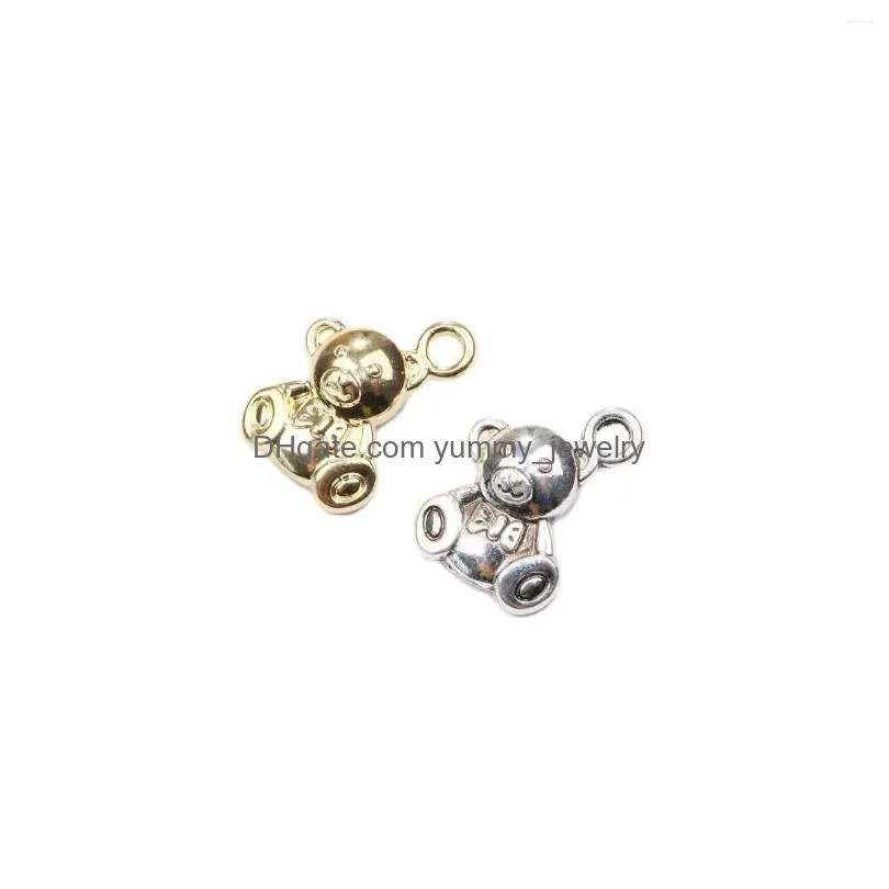 Charms Charms Eruifa 20Pcs Wholesale 3D Zinc Alloy Womens Necklace Earring Fashion Jewelry Handmade Diy Pendant 2 Colors Drop Delivery Dh9Sp