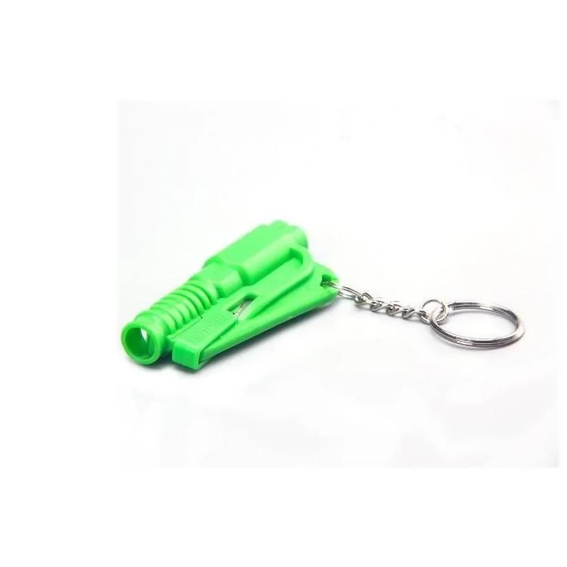 Keychains & Lanyards Keychains Lanyards Life Saving Hammer Key Chain Rings Portable Self Defense Emergency Rescue Car Accessories Seat Dh7Zy