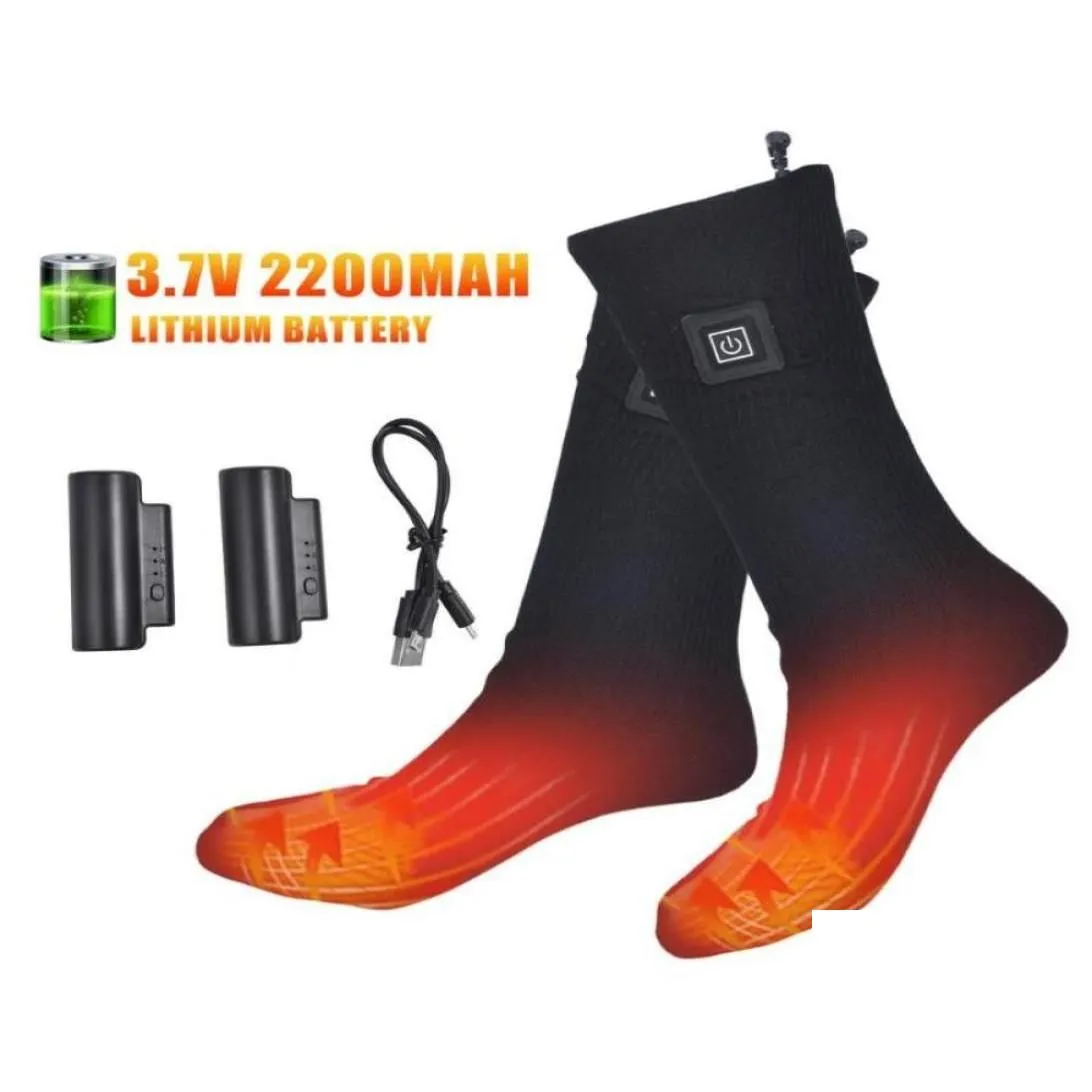 Sports Socks Electric Heated Rechargeable Battery Powered Thermal Boot Feet Warmer USB Outdoor Winter Warm9308252