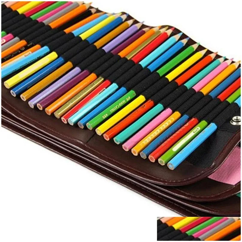 36 pcs pack colored pencil bag canvas holder case sketch pencils curtain design multi color 6 5jjh1