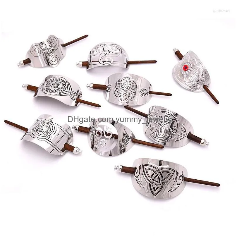 Other Hair Jewelry Sticks Pins Knot Slide With Wood For Men Women Uni Drop Delivery Jewelry Hairjewelry Dhvpb