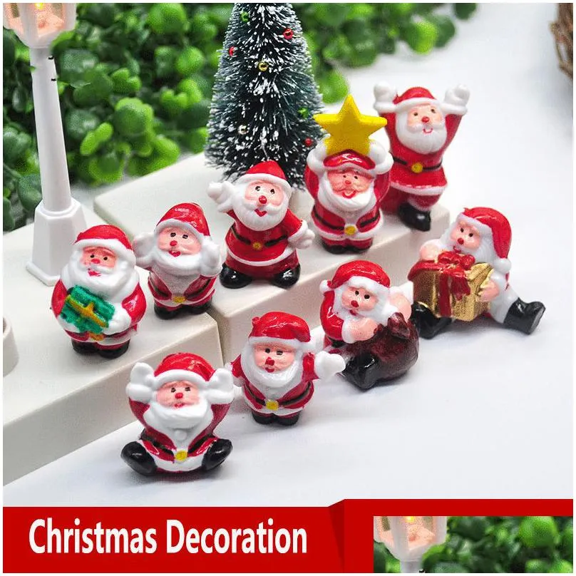 2021 Miniature Painted Christmas Decorations Snowman Christmas-Tree Scene Ornaments Gift Cake Plug-In Home Decoration Delivery Drop De Dhuhr