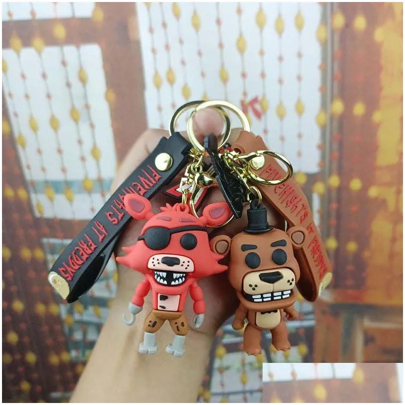 3D Figure Keychains Cartoon Soft Rubber Pvc Halloween Horror Toy Bear Drop Delivery Dhsxb