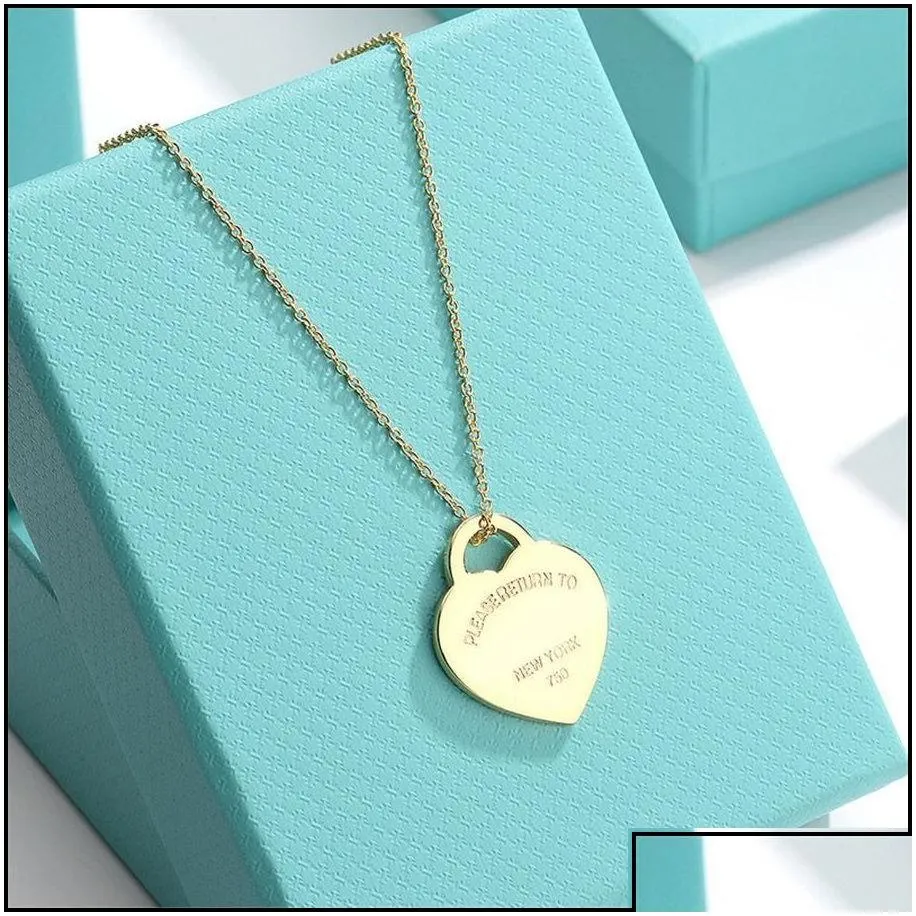 Pendant Necklaces Pendant Necklaces Design Brand Heart Love Necklace Clavicle Accessories Cupronickel Gold Sier For Women Jewelry Gi D Dhtsi