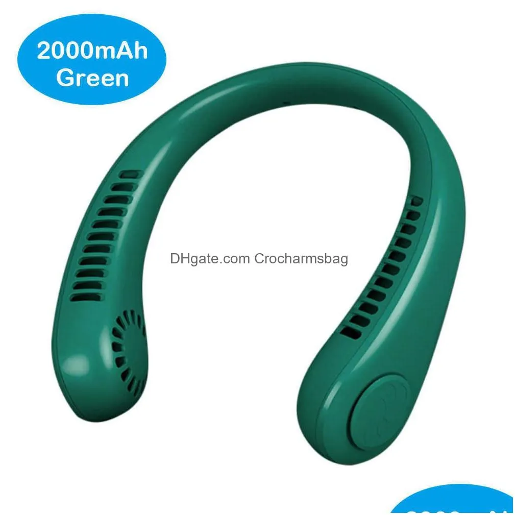 Other Home & Garden New Portable Neck Fan 5000Mah Foldable Usb Rechargeable Bladeless Mute Wearable Neckband Fans Air Cooling For Spor Dhyzo