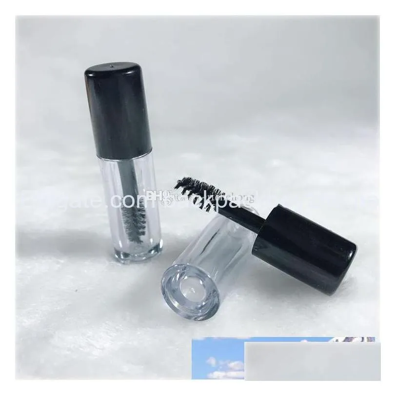 0.8ml empty mascara tube eyelash cream vial/liquid bottle sample cosmetic container with leak proof inner black cap