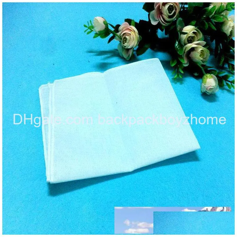 wholesale white handkerchief pure white handkerchief pure color small square cotton sweat towel plain handkerchief shipping