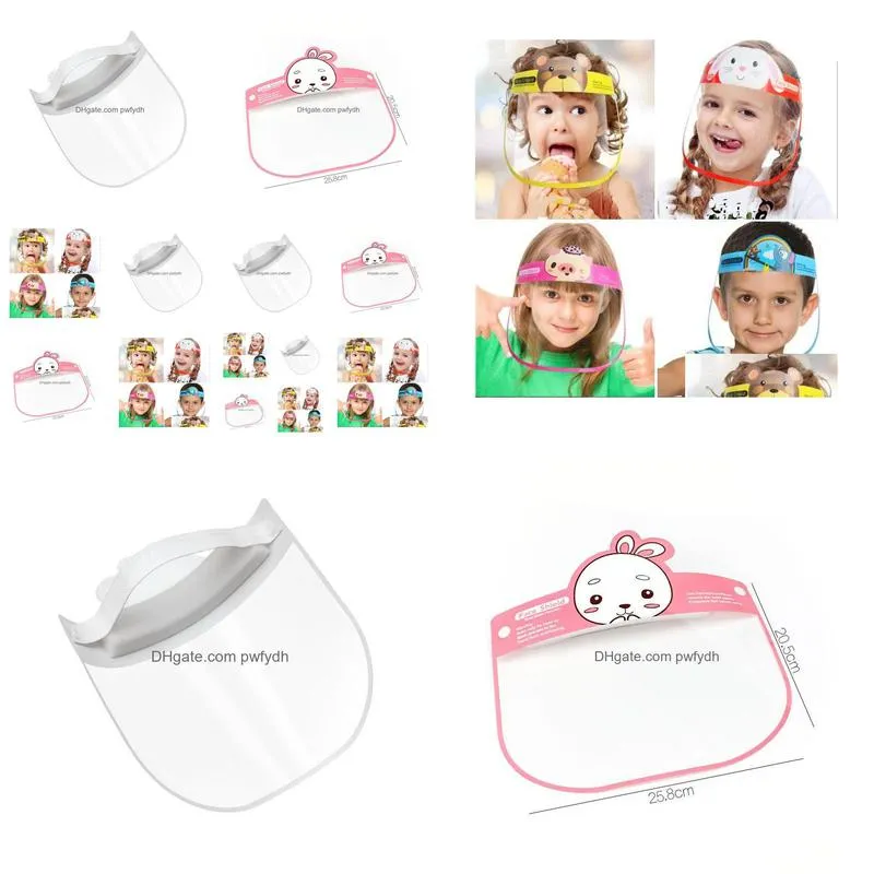 children cartoon face shield anti-fog isolation mask full protective mask transparent pet protection splash droplets