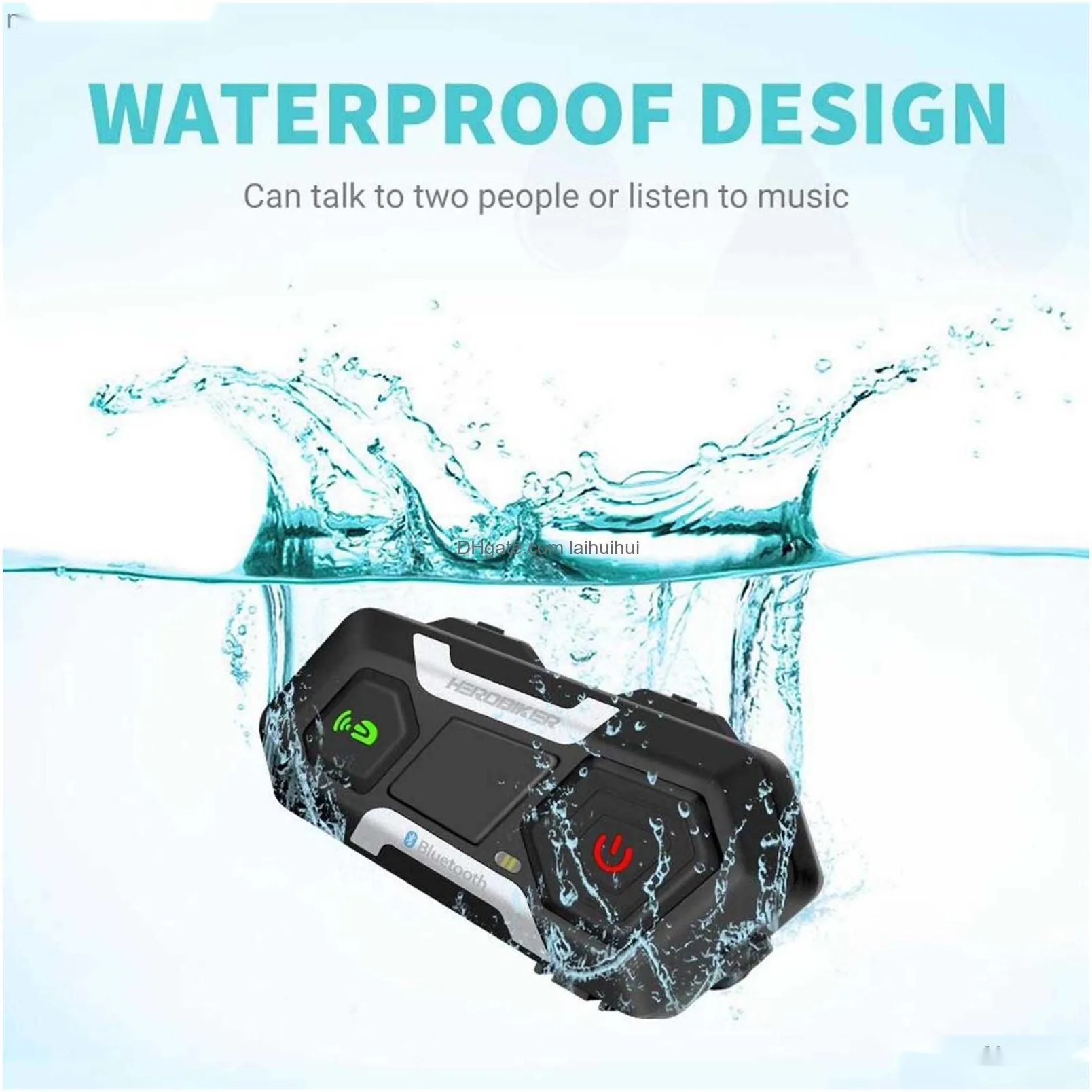 walkie talkie motorcycle intercom interphone 1200m bluetooth headset waterproof for helmet hkd230925