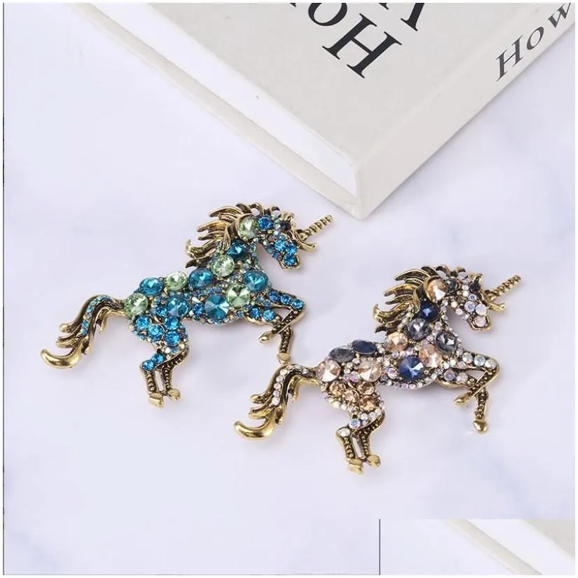 Pins, Brooches Pins Brooches Cindy Xiang Rhinestone Large Dragon For Women Vintage Colorf Zodiac Animal Pin Chinese Feng Winter Access Dhuqe