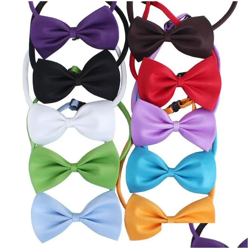 Pet Cat Necklace Bow Tie Dog Adjustable Strap For Cat Collar Dogs Accessories Pet Dog Bow Tie Puppy Bowties Dog Supplies