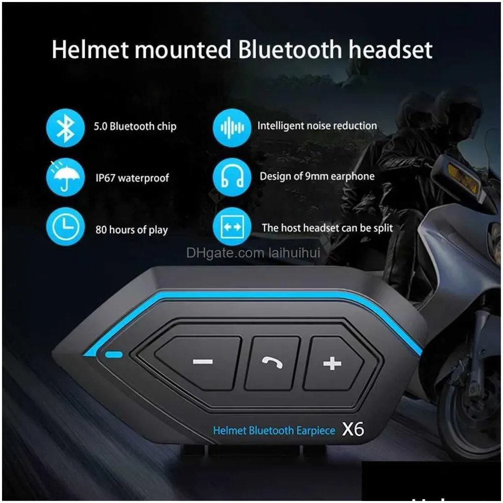 walkie talkie latest x6 helmet headset motorbike bt interphone motorcycle bluetooth helmet intercom stereo headset for cell phone