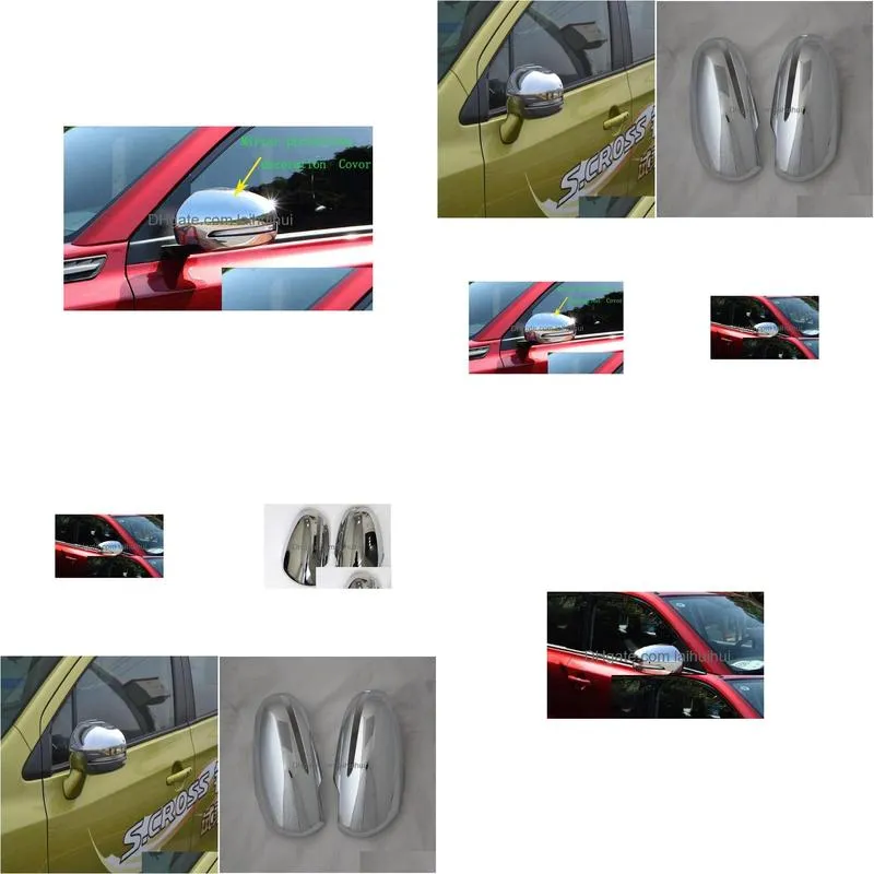 high quality abs chromes 2pcs car side door mirror decoration cover rearview protective cover for suzuki vitara 2016-2022 s-cross/scross