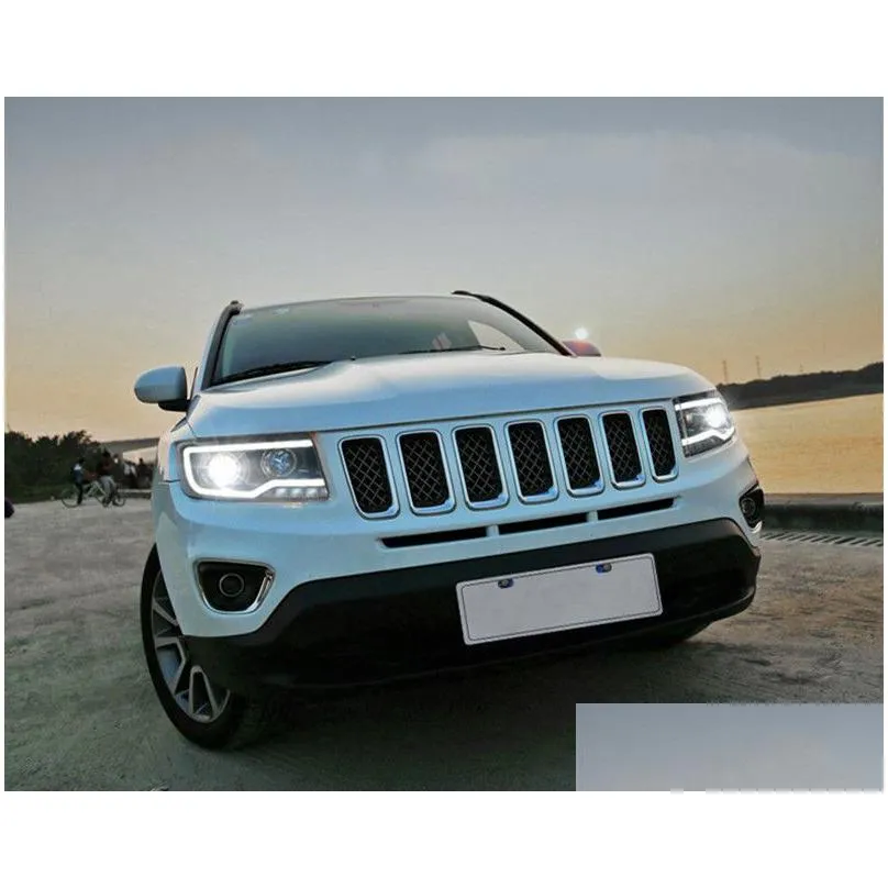 head light for jeep compass 2011-2016 car headlight assembly led high beam dynamic turn signal headlights auto accessories lamp