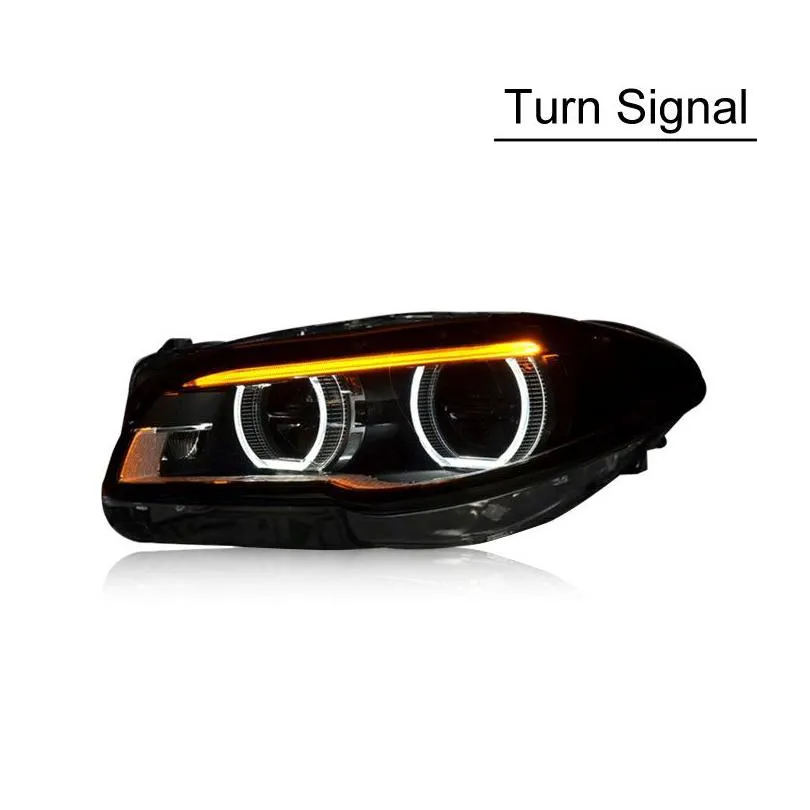 car styling head light case for bmw 5 series f10 f18 2010-2016 headlights full led headlamp drl lens double beam