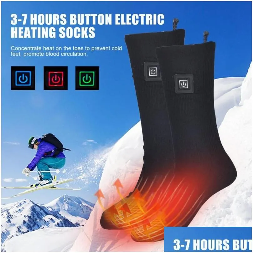 Sports Socks Electric Heated Rechargeable Battery Powered Thermal Boot Feet Warmer USB Outdoor Winter Warm9308252