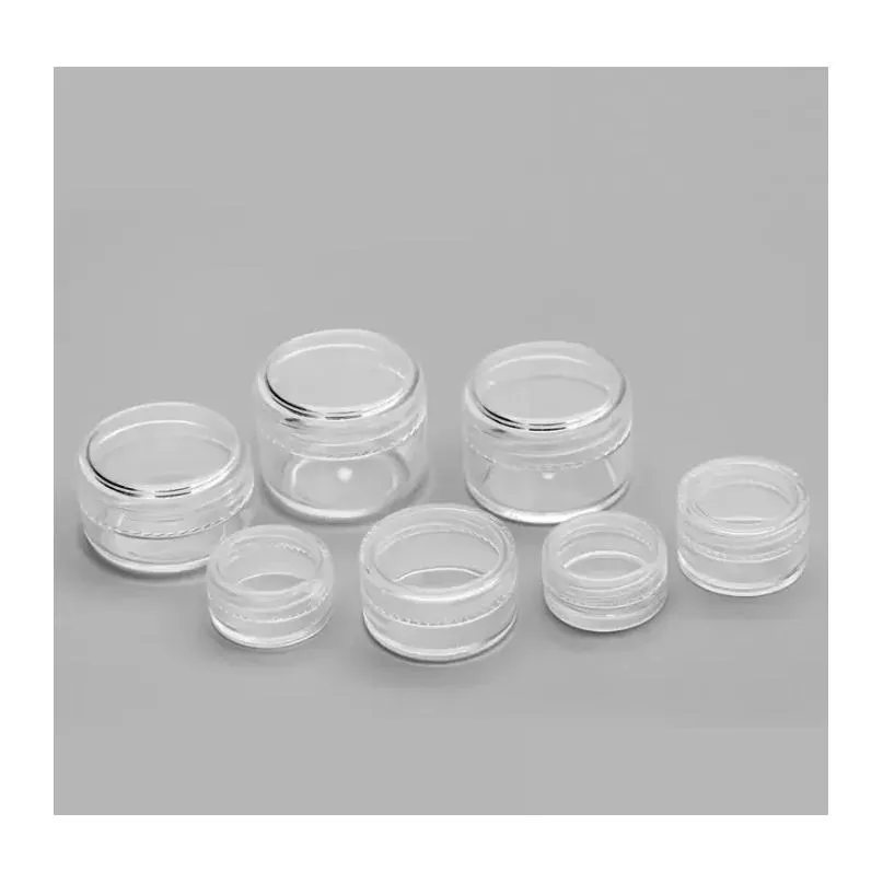 wholesale Wholesale Jars Cosmetic Sample Empty Container 5ML Plastic Round Pot Screw Cap Lid Small Tiny 5G Bottle for Make Up Eye Shadow Nails 1 3 5 10 20 30