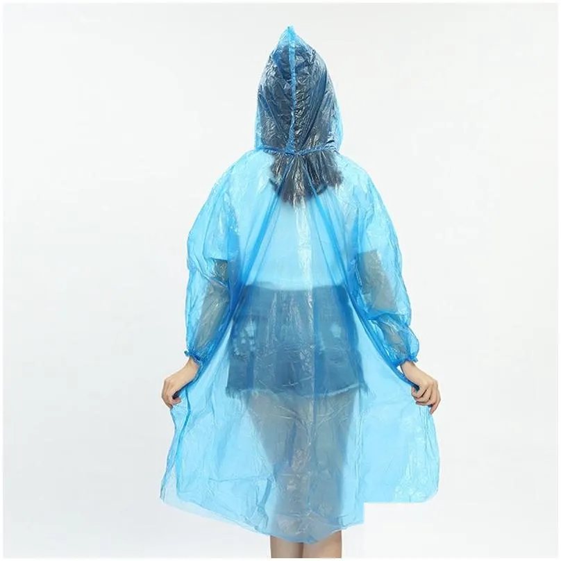 Disposable Raincoats Adult Emergency Waterproof Hood Poncho Travel Camping Must Rain Coat Unisex One time Emergency Rainwear