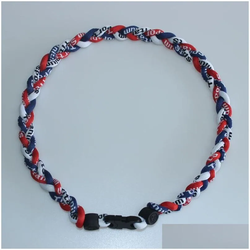 baseball 3 rope titanium necklace sizes 16 18 20 3 rope necklace titanium necklace sport tornado titanium necklace