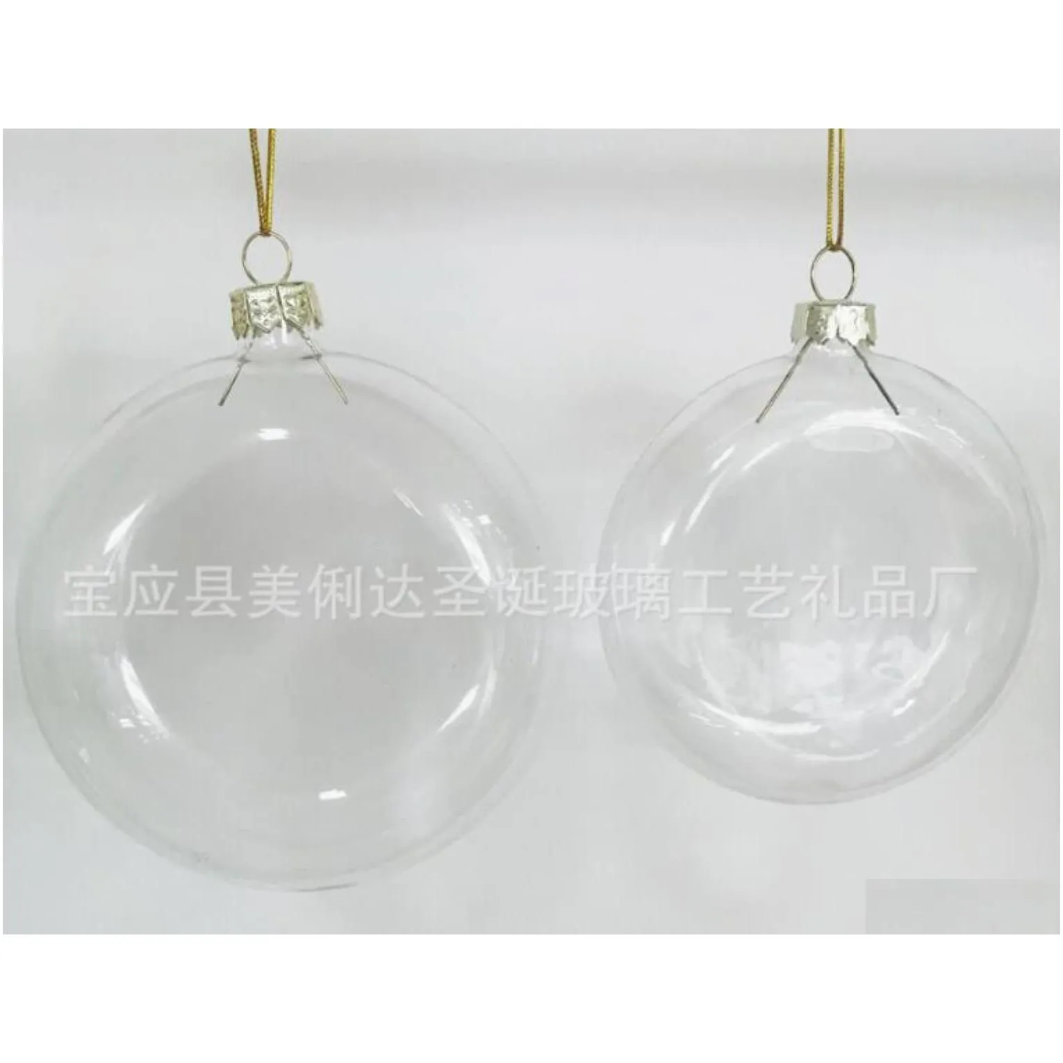 christmas decorations diy paintable clear christmas decoration 80mm glass disc ornament with sier cap 100/pack1 drop d homeindustry