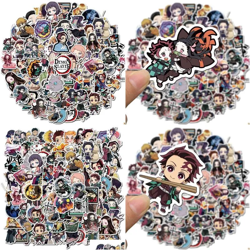 10/50/100pcs demon slayer anime stickers graffiti stickers for motorcycle car skateboard laptop luggage guitar decals kid toy 1025